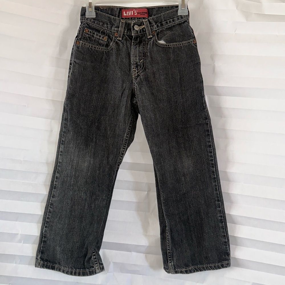 Levi's 569 Boys Loose Straight Jeans Black Size 24x22 Youth Denim Pants